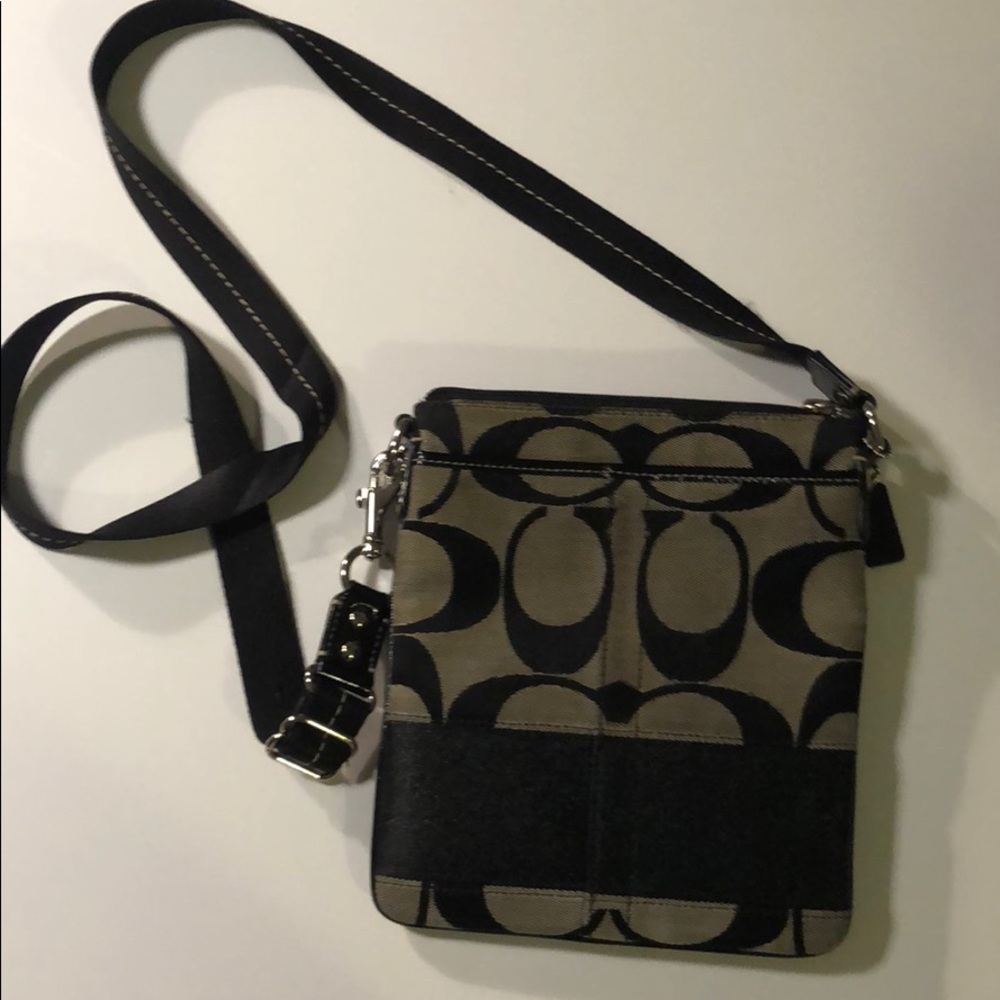 Coach Crossbody Messenger Bag Black and Grey